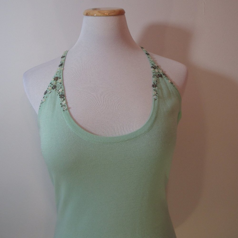 Free People Mint Green SweaterBeaded Halter Top